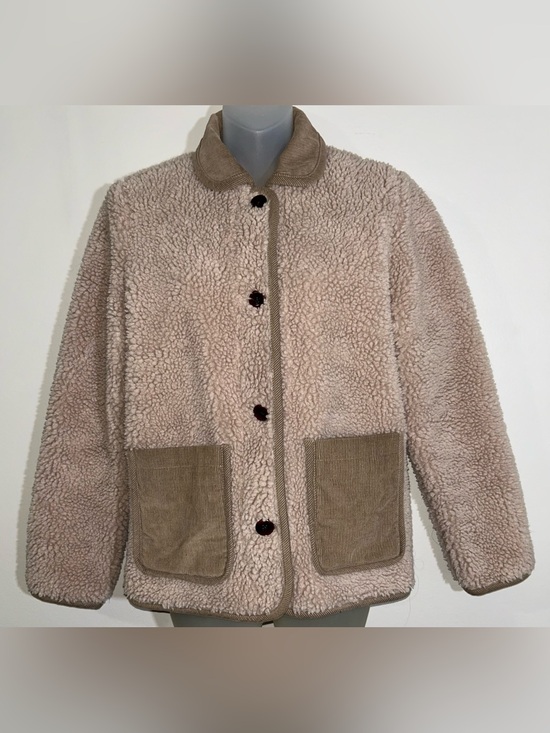 Alex Mill Jackets & Blazers - Alex Mill Womens Sherpa Work Jacket Natural Beige Corduroy Pocket Fleece Size
